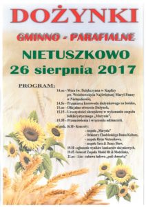plakat dożynki NIetuszkowo 2017